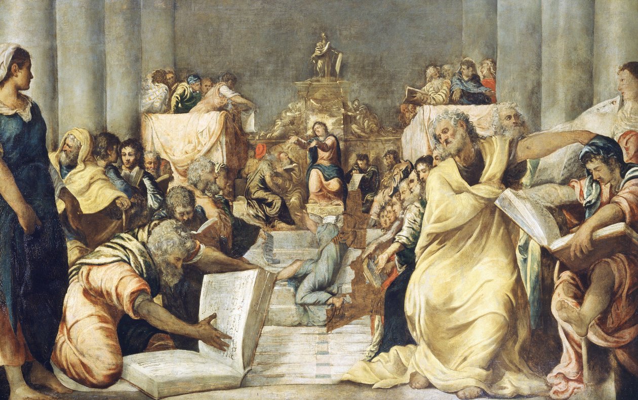 Jezus wśród lekarzy w Świątyni Jerozolimskiej autorstwa Jacopo Robusti Tintoretto