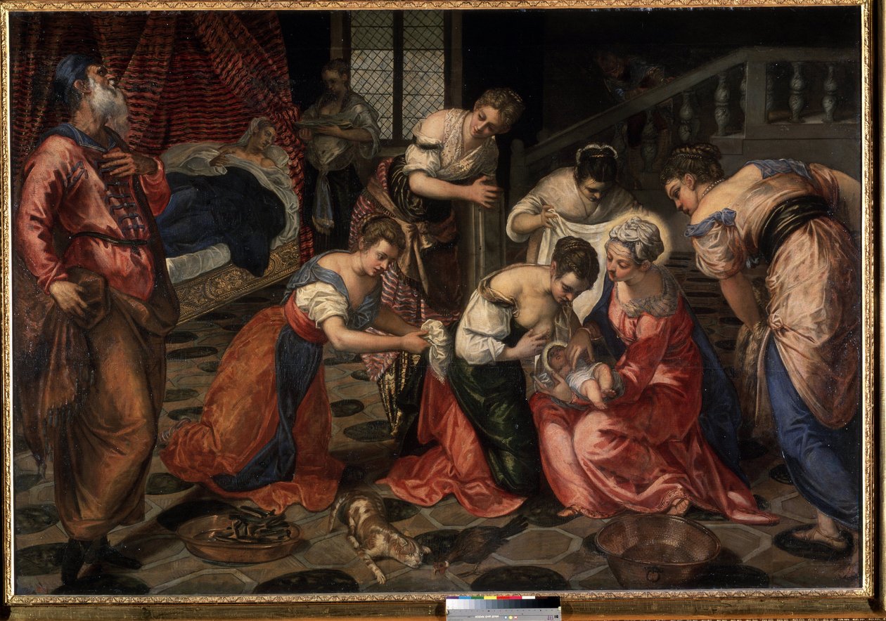 La nativite de Saint Jean Baptiste (Narodziny św. Jana Chrzciciela). Obraz Tintoretto (Jacopo Robusti zwany Tintoretto) autorstwa Jacopo Robusti Tintoretto