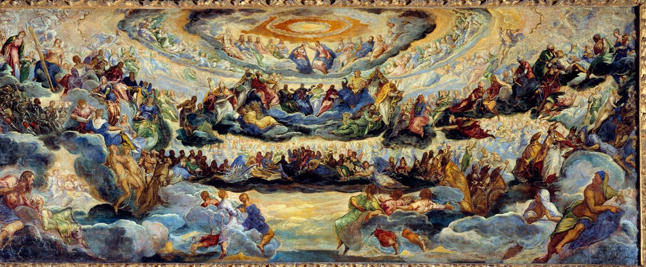Rajski szkic Jacopo Robustiego zatytułowany Tintoretto (1518-1594) XVI-wieczne słońce. 1,43x3,62m² autorstwa Jacopo Robusti Tintoretto