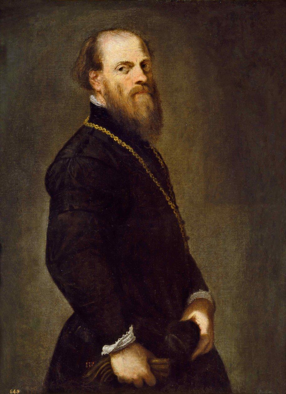 Mężczyzna ze złotym łańcuchem, ok. 1555. autorstwa Jacopo Robusti Tintoretto