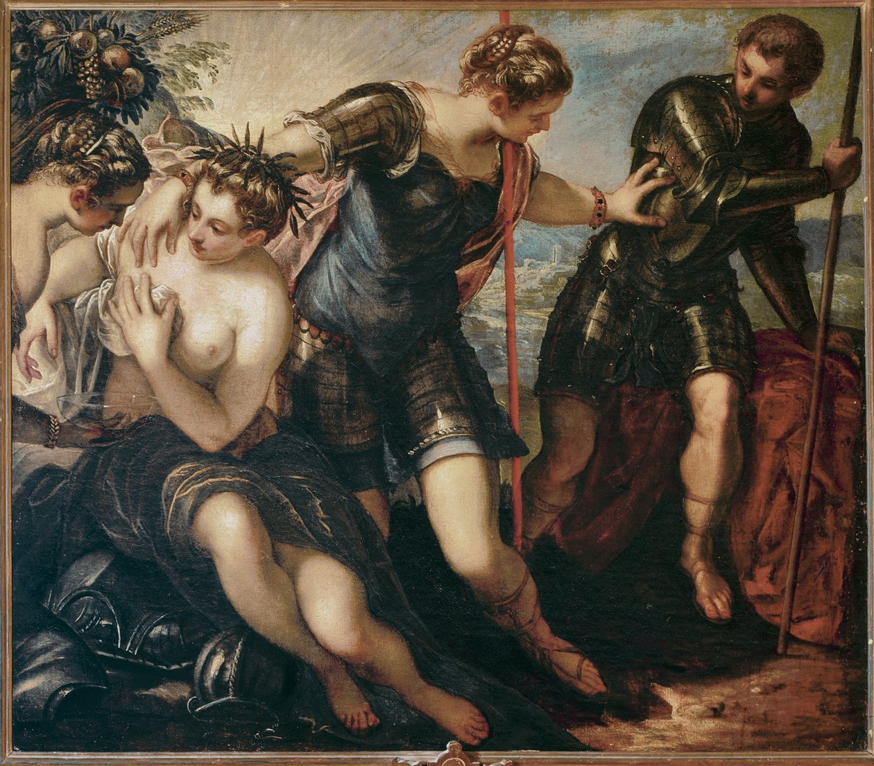 Minerwa odpędzająca Marsa, ok. 1576 (olej na płótnie) autorstwa Jacopo Robusti Tintoretto