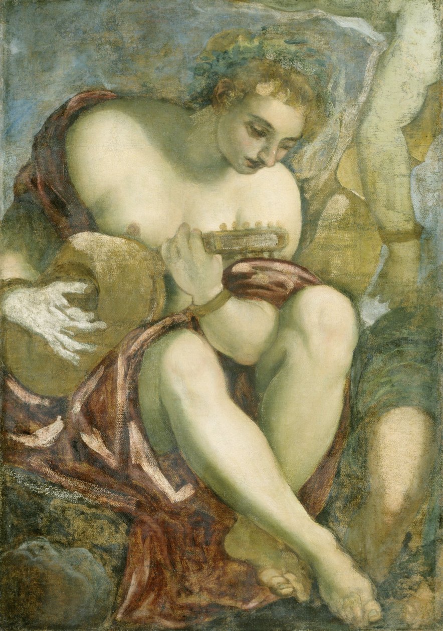 Muza z lutnią, ok. 1578 (olej na płótnie) autorstwa Jacopo Robusti Tintoretto