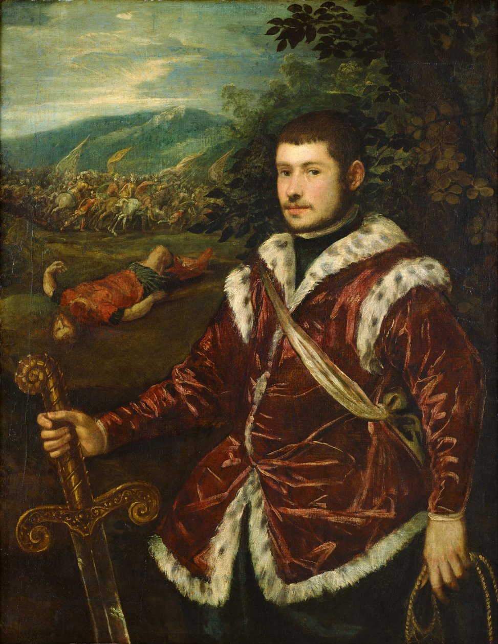 Portret młodzieńca jako Dawida, ok. 1555 autorstwa Jacopo Robusti Tintoretto