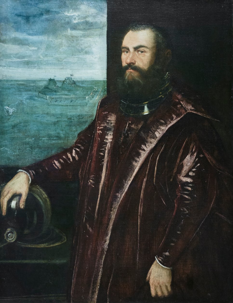 Portret weneckiego admirała autorstwa Jacopo Robusti Tintoretto