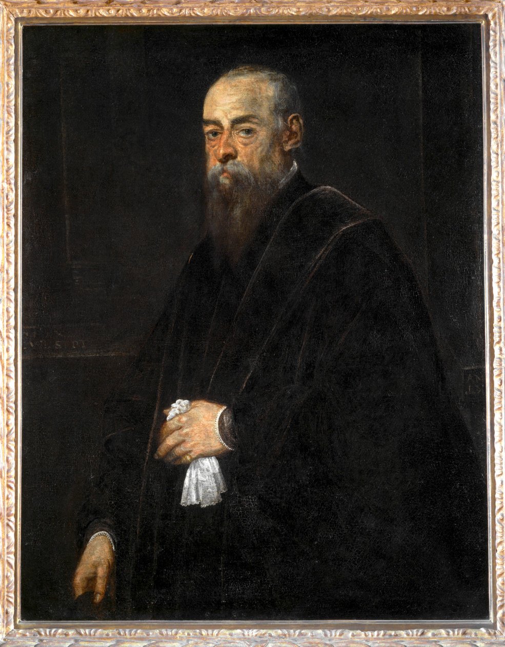Portret starszego mężczyzny trzymającego chusteczkę ... autorstwa Jacopo Robusti Tintoretto
