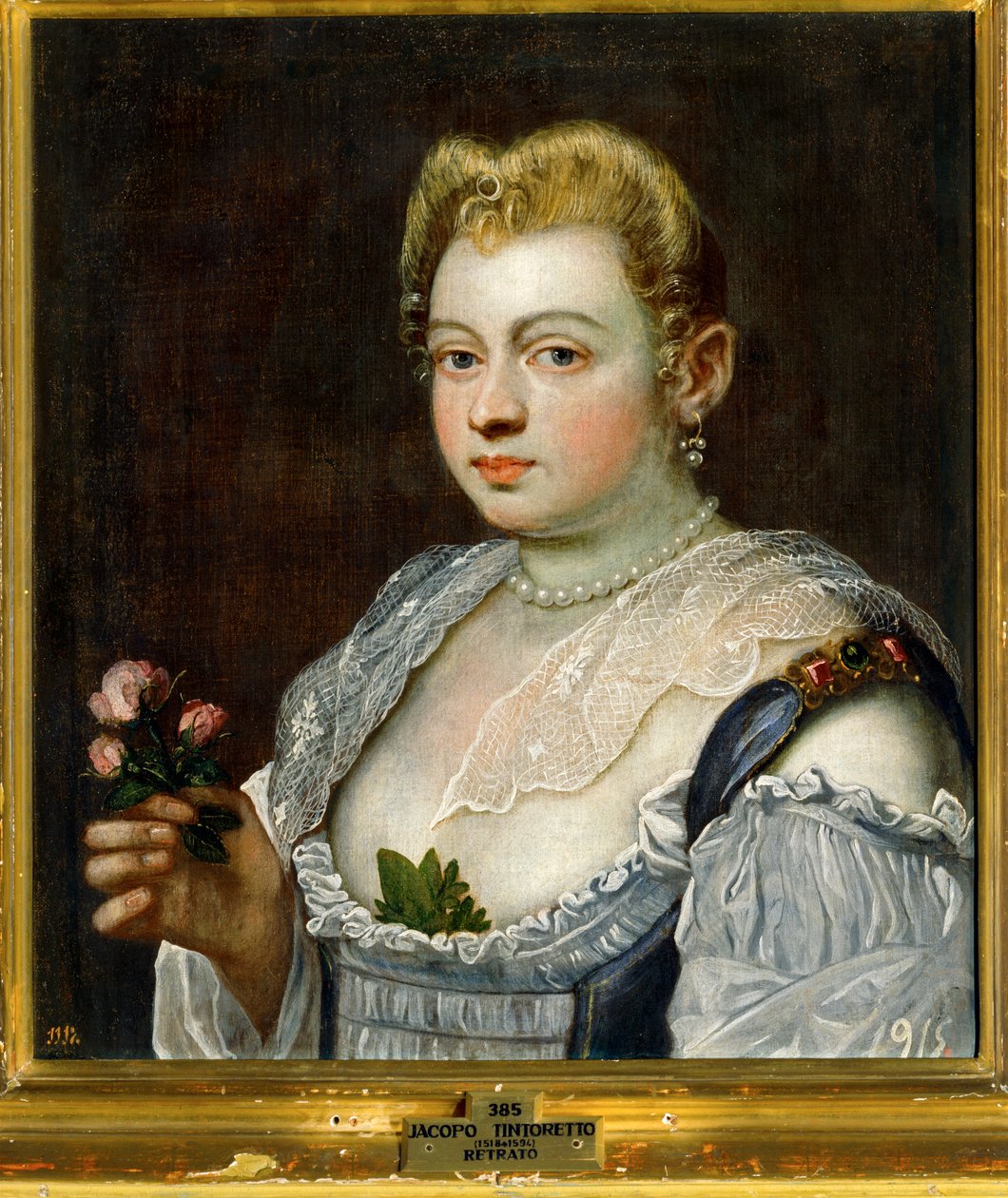 Portret nieznanej kobiety ... (obraz na płótnie) autorstwa Jacopo Robusti Tintoretto