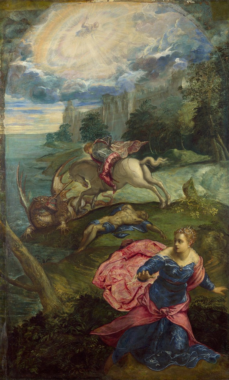 Święty Jerzy i Smok, ok. 1555 autorstwa Jacopo Robusti Tintoretto