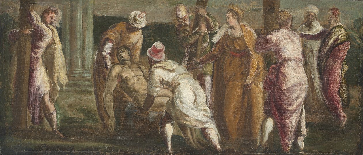 Święta Helena Testująca Prawdziwy Krzyż, ok.1545 autorstwa Jacopo Robusti Tintoretto