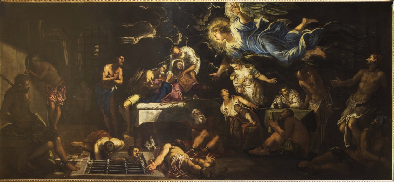 Święty Rochh w więzieniu odwiedzony przez anioła, 1567. autorstwa Jacopo Robusti Tintoretto