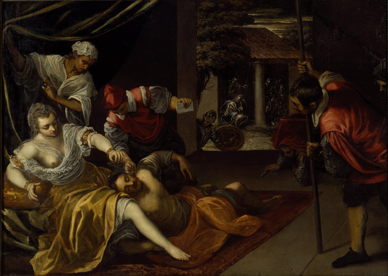 Samson i Dalila (olej na płótnie) autorstwa Jacopo Robusti Tintoretto