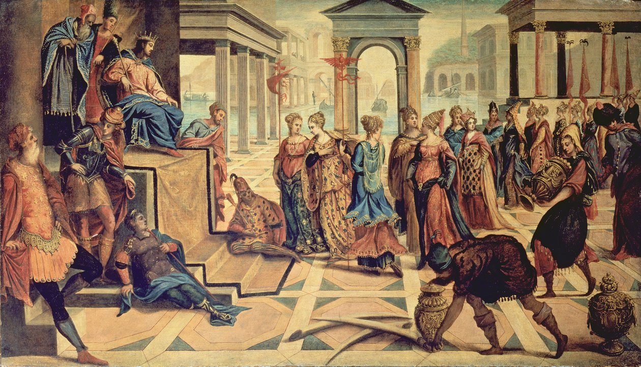 Salomon i królowa Saby autorstwa Jacopo Robusti Tintoretto