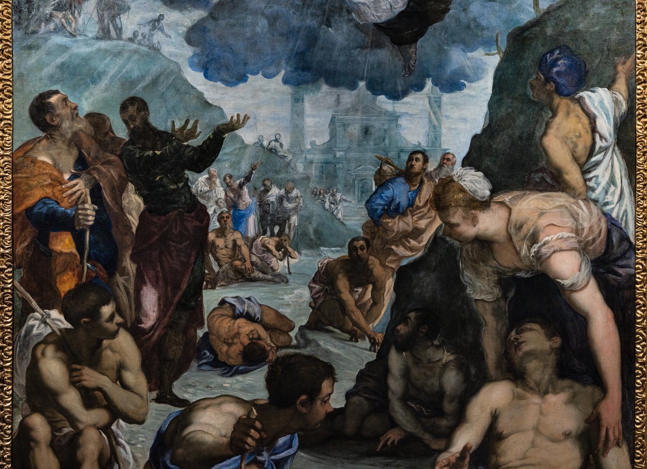 Św. Augustyn uzdrawia chromych, szczegół autorstwa Jacopo Robusti Tintoretto