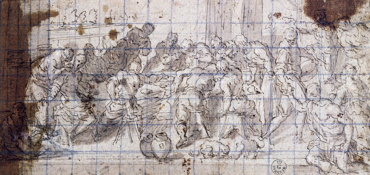 Studiuj do małżeństwa w Kana autorstwa Jacopo Robusti Tintoretto