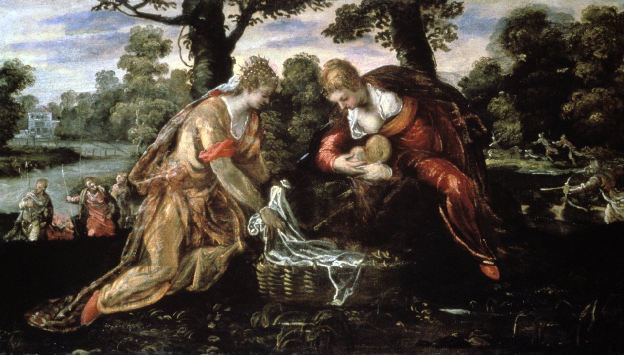 Znalezienie Mojżesza, XVI wiek autorstwa Jacopo Robusti Tintoretto