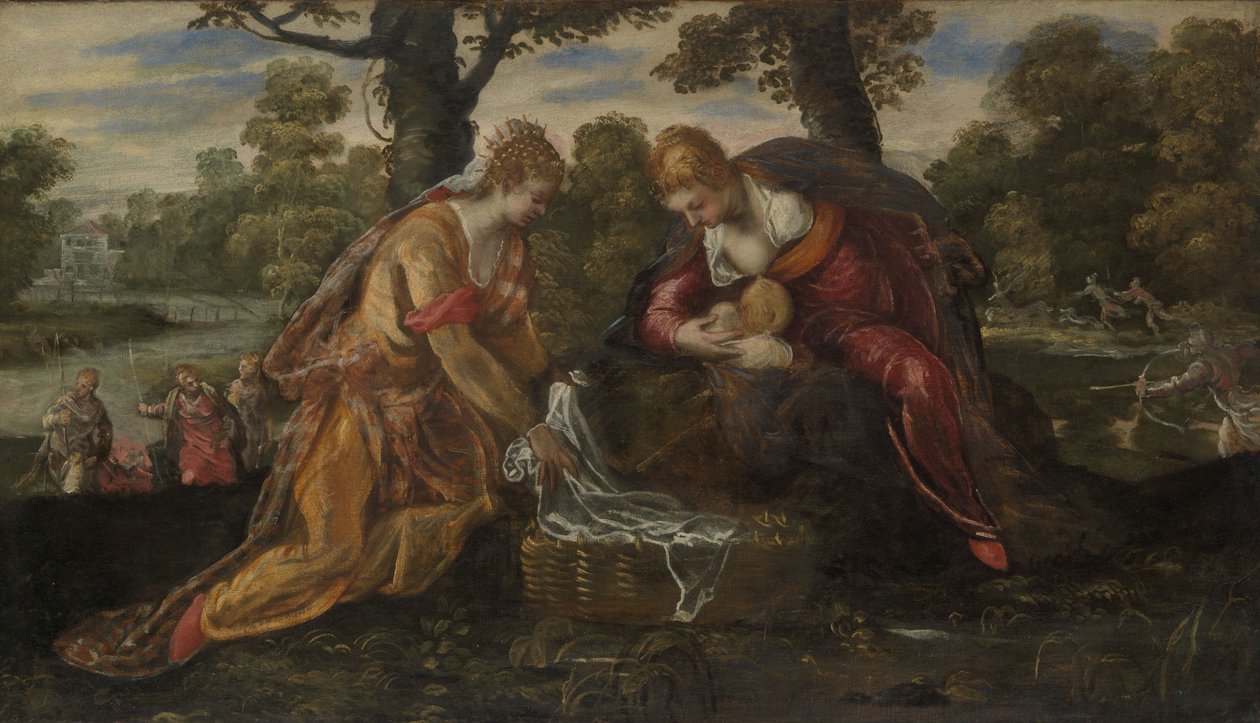 Znalezienie Mojżesza, ok. 1555-75 autorstwa Jacopo Robusti Tintoretto