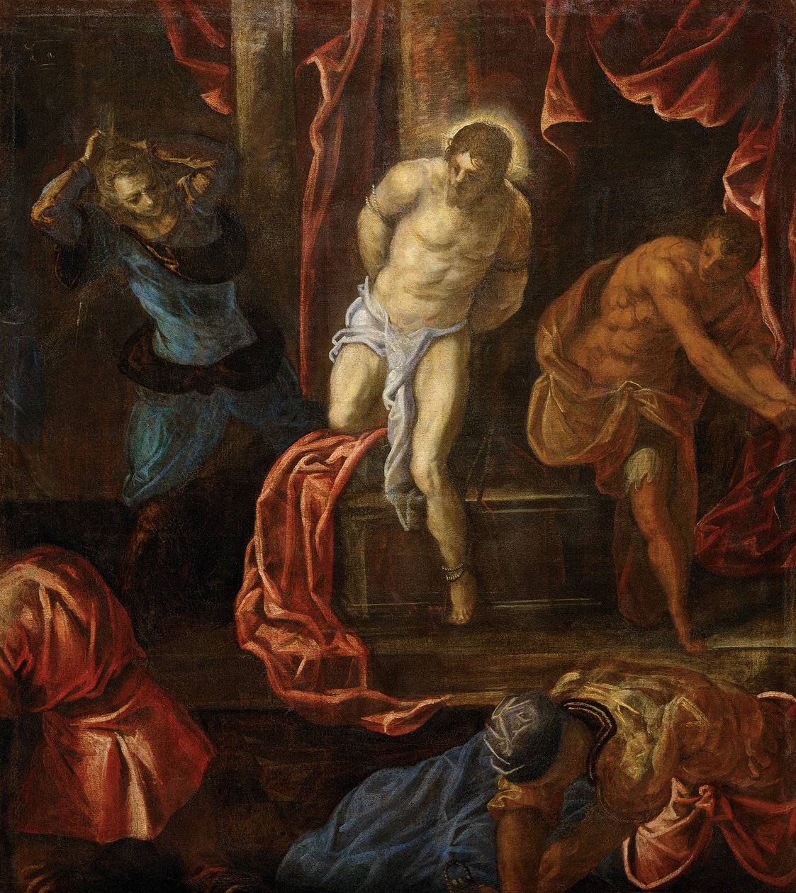 Biczowanie Chrystusa, ok. 1585-1590 . autorstwa Jacopo Robusti Tintoretto