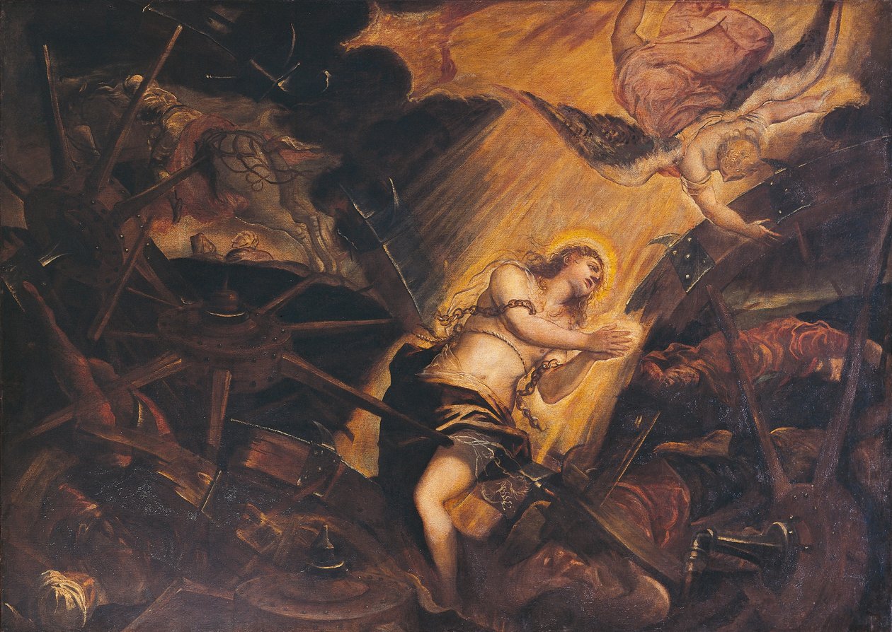 Męczeństwo św Katarzyny, Jacopo Robusti, znany jako Tintoretto (1518-1594), Pałac Patriarchalny, Wenecja, Włochy autorstwa Jacopo Robusti Tintoretto