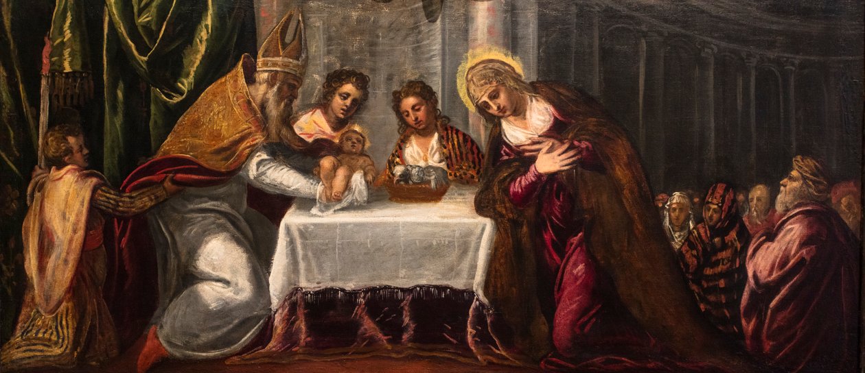 Przedstawienie w świątyni, ok. 1540 (olej na płótnie) autorstwa Jacopo Robusti Tintoretto