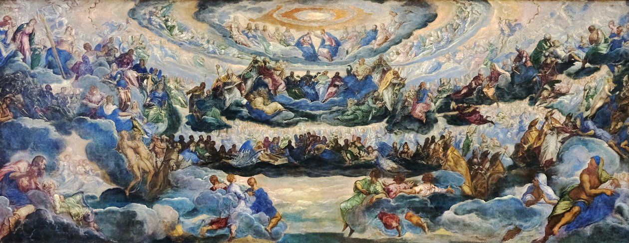 Francuski: Le Couronnement de la Vierge, dit Le Paradis Koronacja Dziewicy autorstwa Jacopo Tintoretto