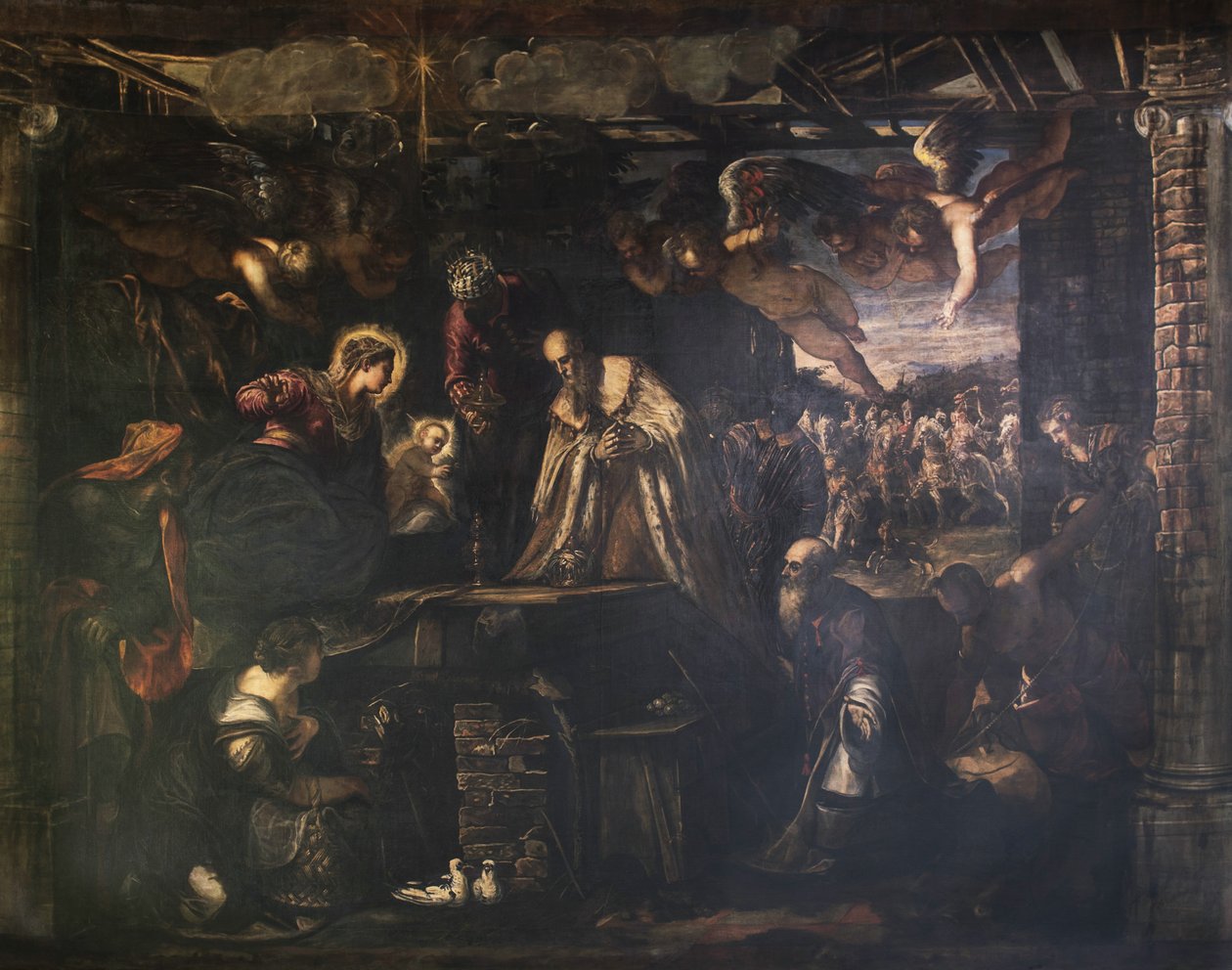 Adoracja Trzech Króli, 1582. autorstwa Jacopo Tintoretto