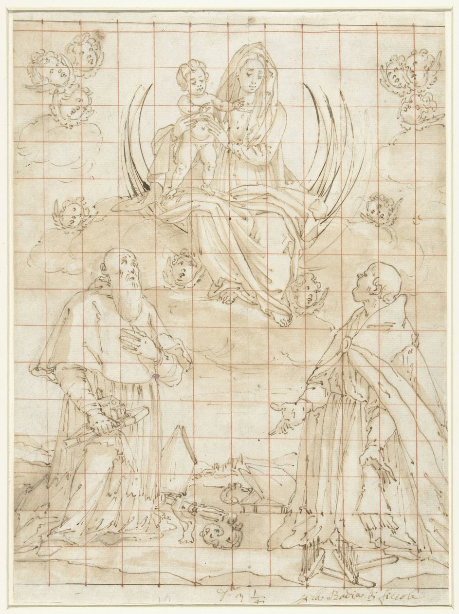 Madonna czczona przez dwóch świętych autorstwa Jacopo da Empoli (circle of)