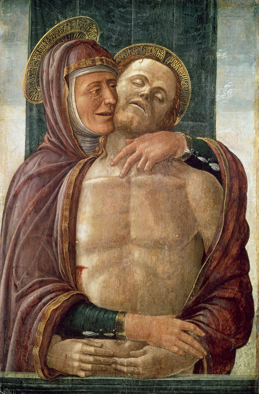 د مړ مسیح سره ورجن، c.1480 (په پینل کې تودوخه)پولي autorstwa Jacopo da Montagnana
