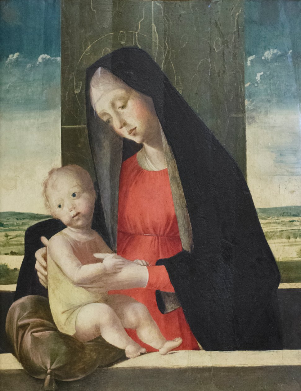 Madonna z Dzieciątkiem, ok. 1490-1500 (olej na płycie) autorstwa Jacopo da Valenza