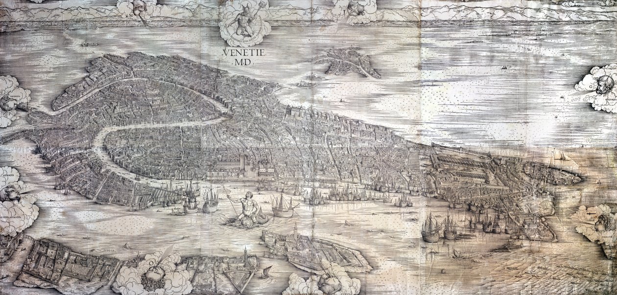 Duży plan perspektywiczny - Wenecja, ok. 1500 r. (zob. też 416593, 416594, 416595) autorstwa Jacopo de Barbari