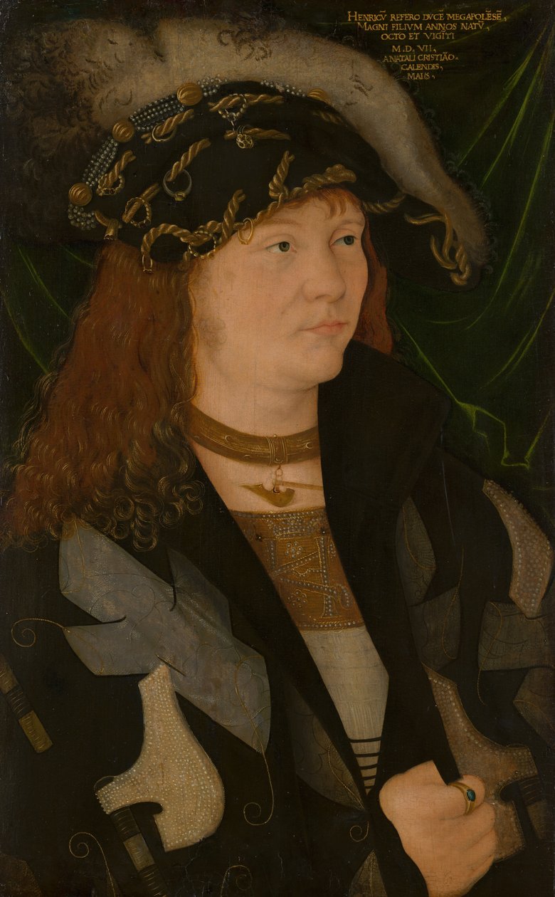 Portret Heinricha (1479-1552), księcia meklemburskiego, zwanego Pokojowym autorstwa Jacopo de Barbari