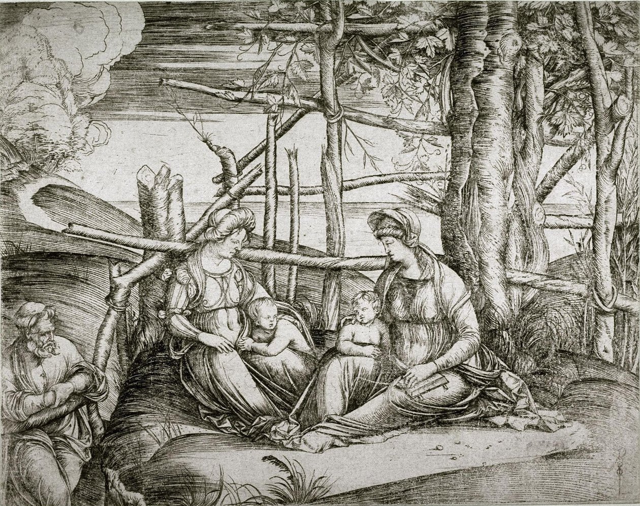 Święta Rodzina ze świętą Elżbietą autorstwa Jacopo de