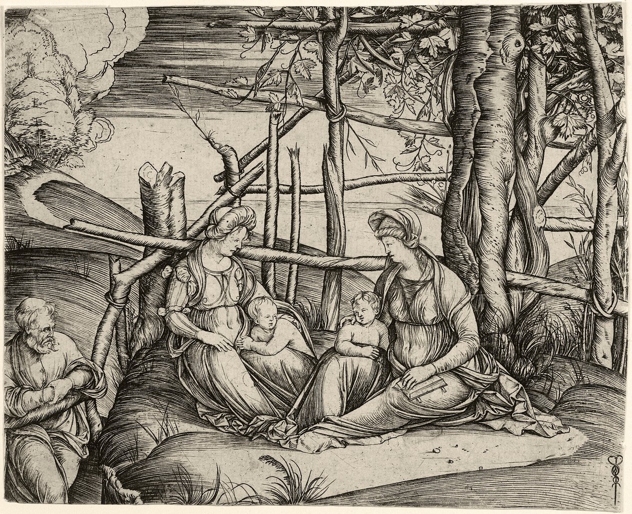 Święta Rodzina ze św. Elżbietą i Dzieciątkiem św. 1499-1501 autorstwa Jacopo de Barbari