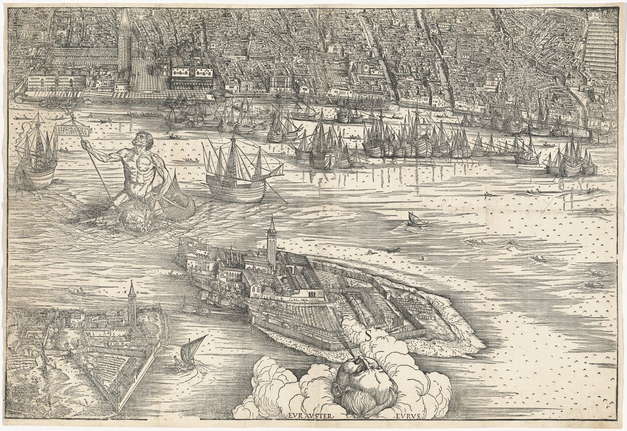 Widok Wenecji [dolny blok centralny], 1500. autorstwa Jacopo de Barbari