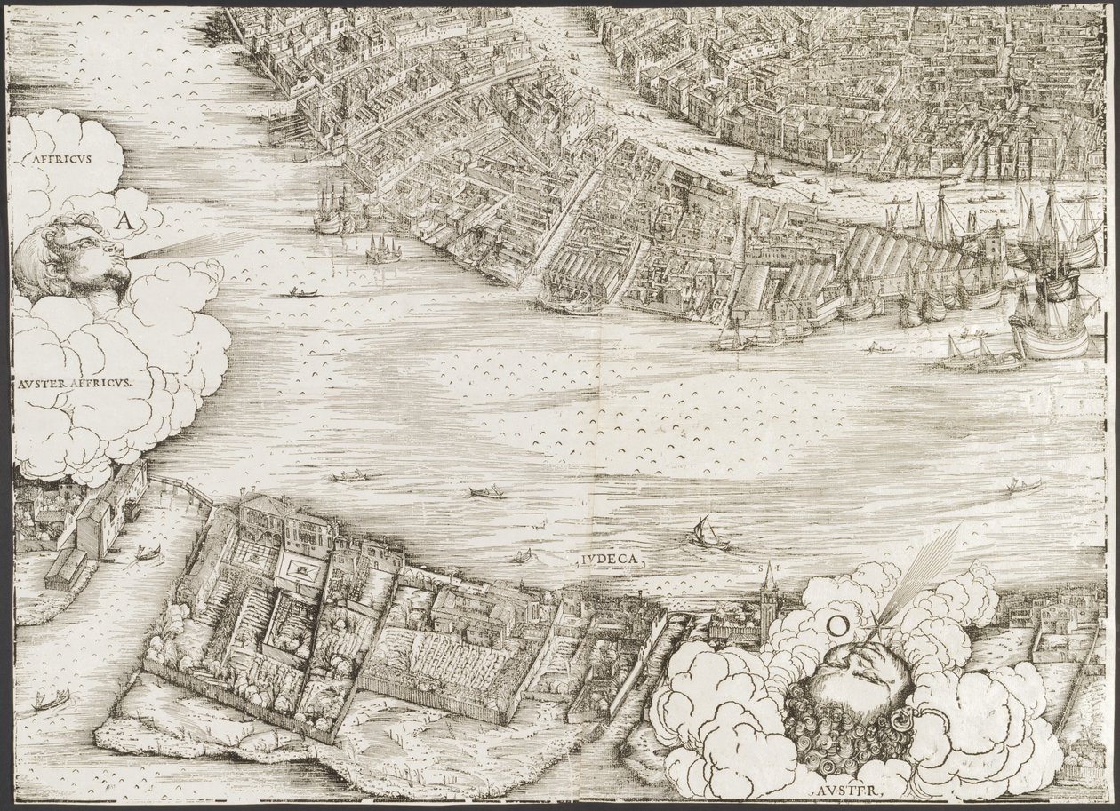 Widok Wenecji [dolny lewy blok], 1500. autorstwa Jacopo de Barbari