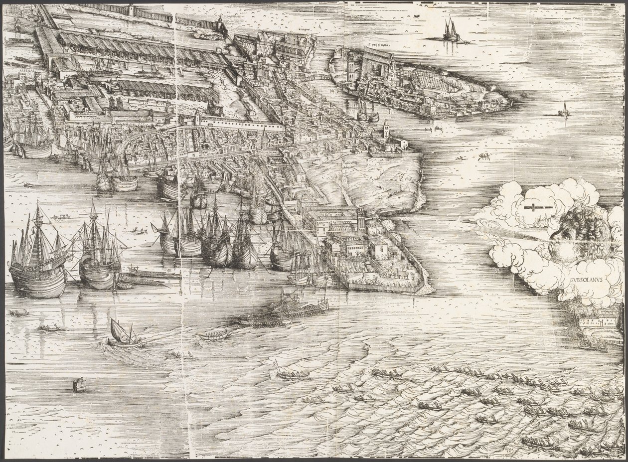Widok Wenecji [dolny prawy blok], 1500. autorstwa Jacopo de Barbari