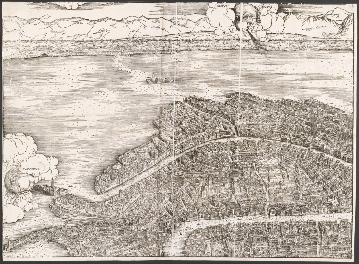 Widok Wenecji [górny lewy blok], 1500. autorstwa Jacopo de Barbari