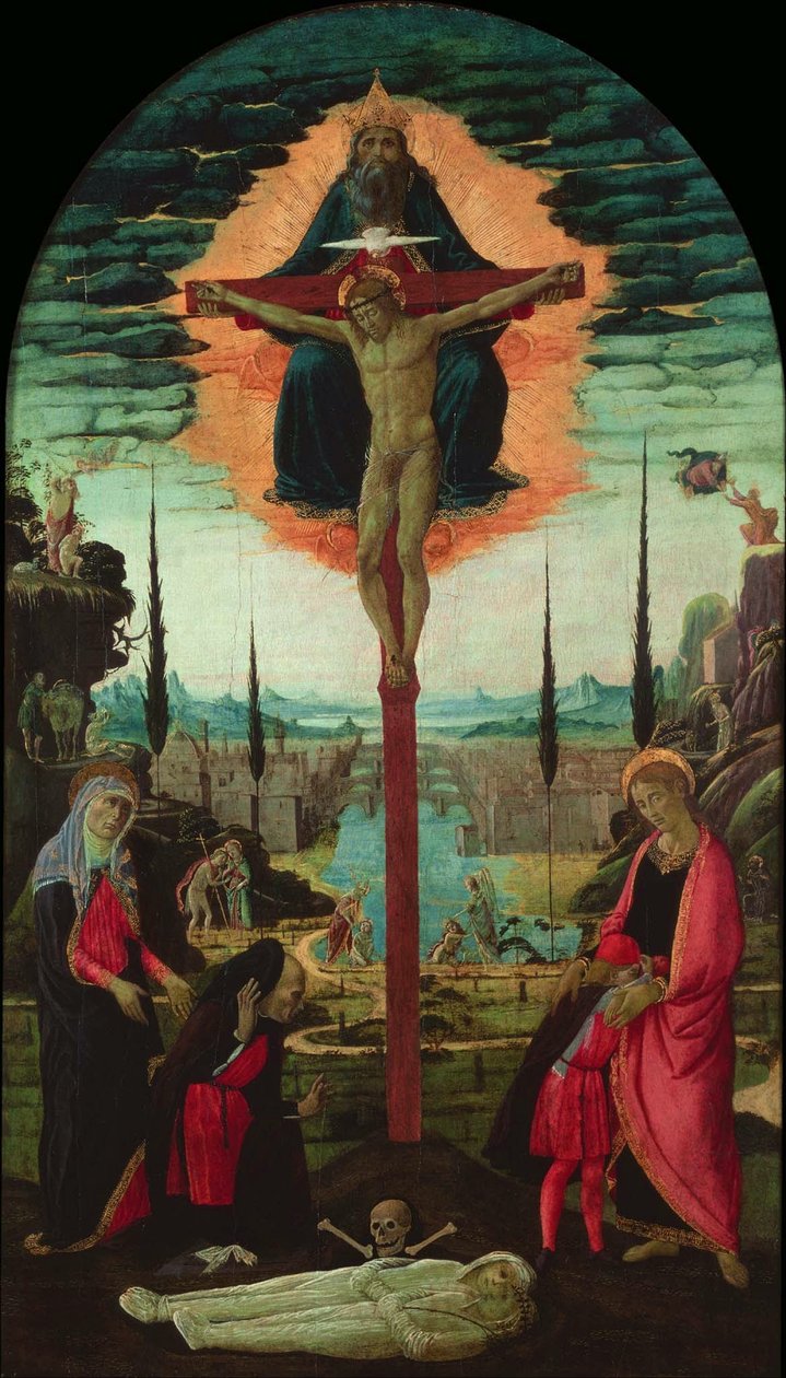 Ołtarz: Trójca Przenajświętsza, Dziewica, Św. 1480 autorstwa Jacopo del Sellaio