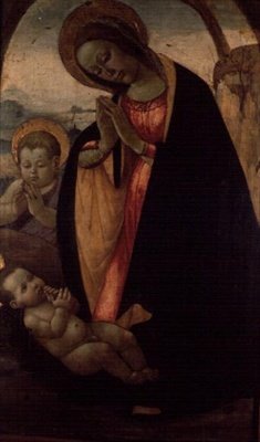 Madonna z Dzieciątkiem z niemowlęciem Janem Chrzcicielem (panel) autorstwa Jacopo del Sellaio