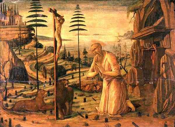 Św. Hieronim na modlitwie autorstwa Jacopo del Sellaio