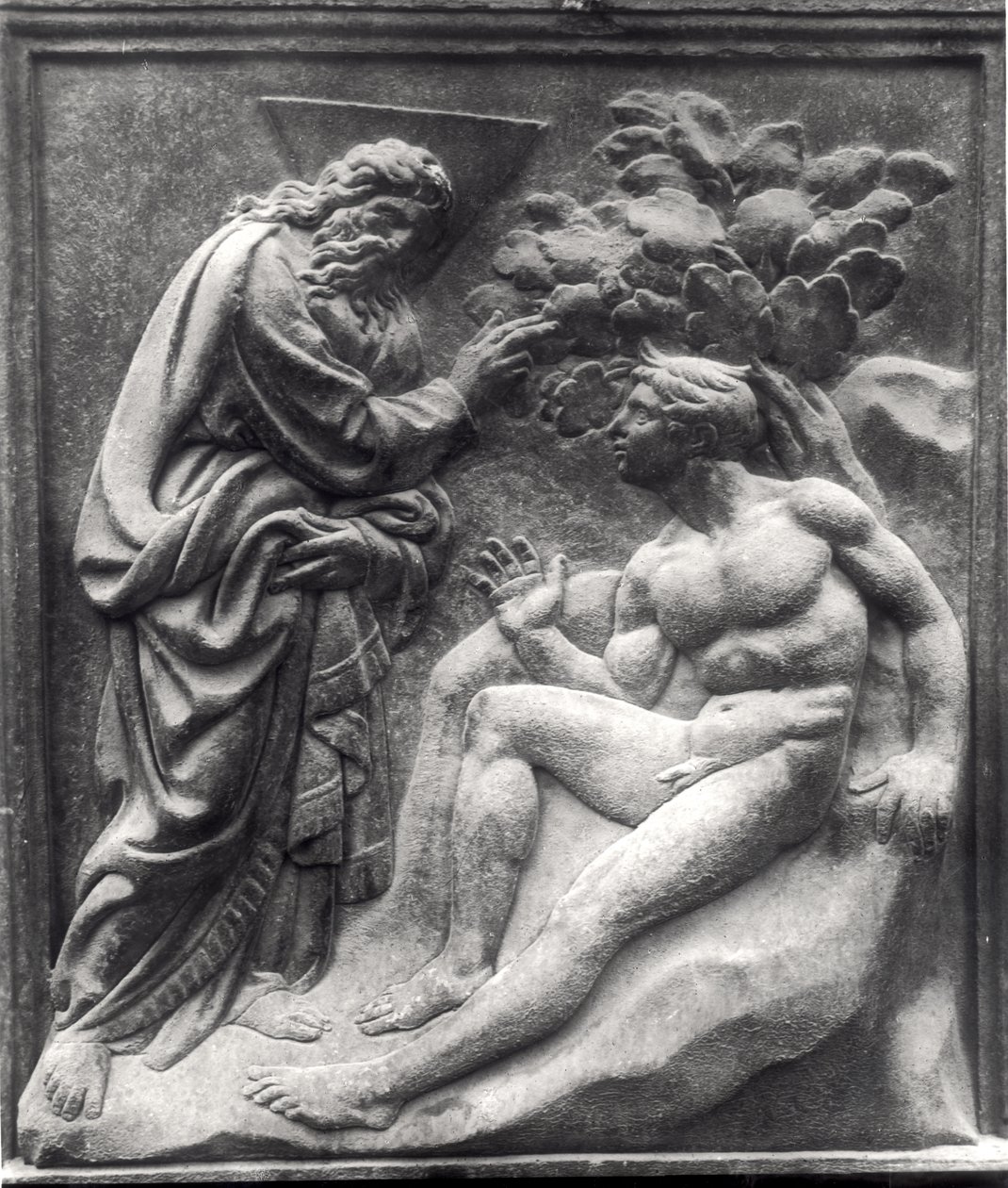 Stworzenie Adama, panel z Porta Magna, ok.1430 (marmur) autorstwa Jacopo della Quercia