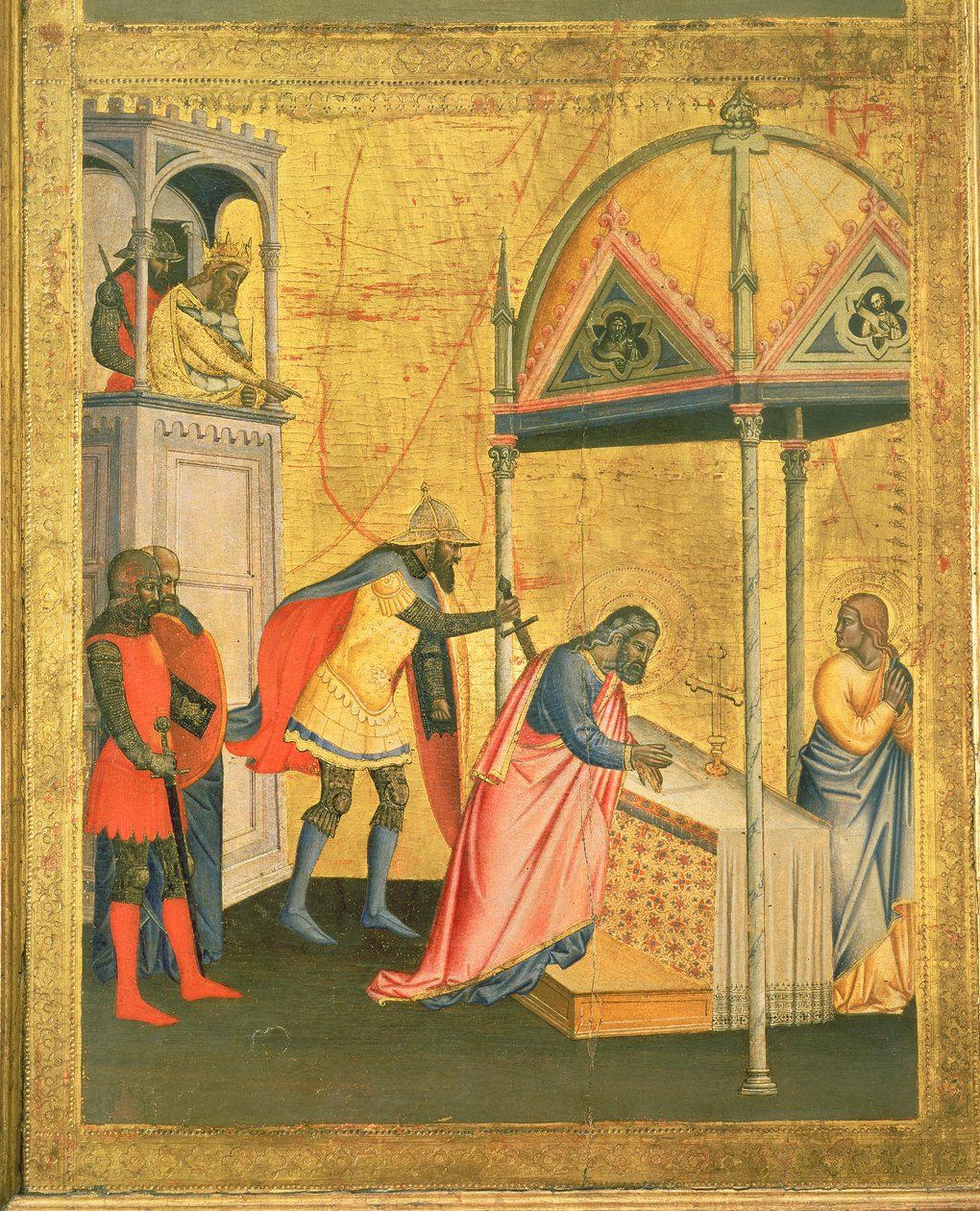 Męczeństwo św. Mateusza, z Ołtarza św. Mateusza i sceny z jego życia, ok. 1367-70 (tempera na desce) autorstwa Jacopo di Cione