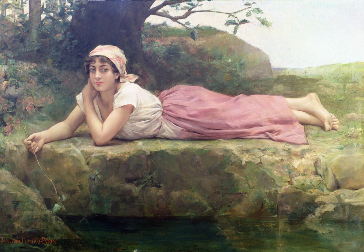 Nad brzegiem rzeki, XIX w. autorstwa Jacqueline Comerre Paton