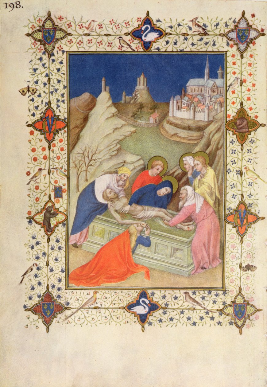 MS 66060-66061 Godziny krzyża: Kompleta, złożenie do grobu autorstwa Jacquemart de Hesdin