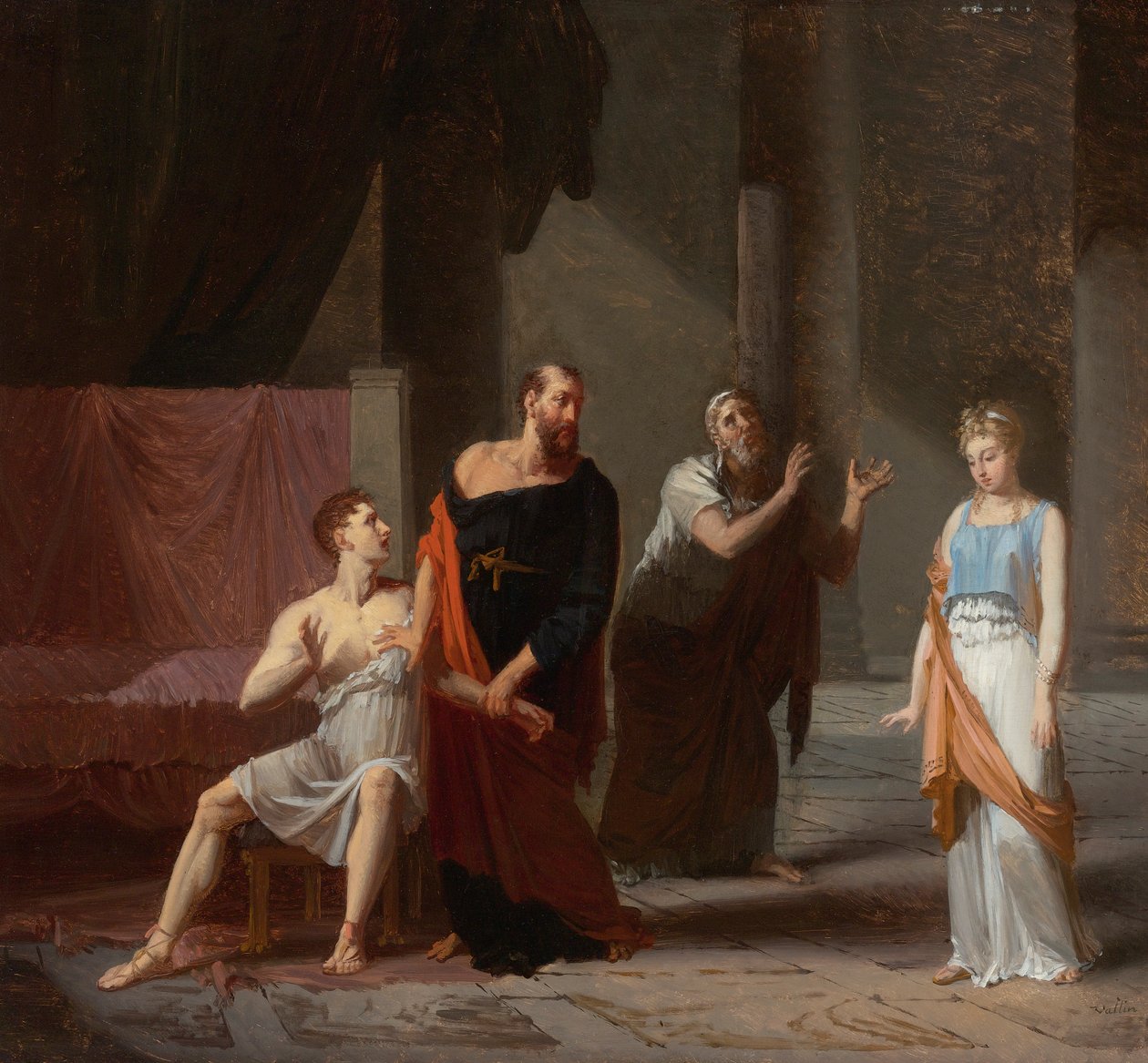 Antiochus i Stratonice autorstwa Jacques Antoine Vallin