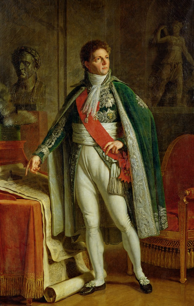 Louis Alexandre Berthier (1753-1815) pokazuje mapę lasu Fontainebleau, 1808 autorstwa Jacques Augustin Catherine Pajou