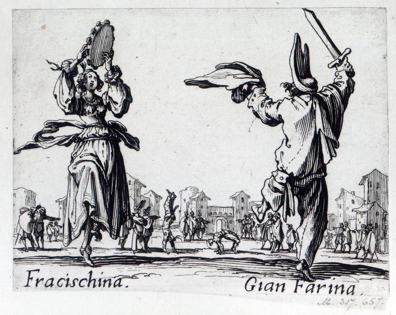 Balli de Sfessania, ok. 1622 autorstwa Jacques Callot