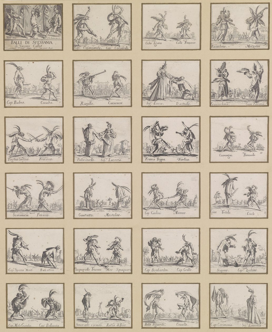 Tańce neapolitańskie autorstwa Jacques Callot