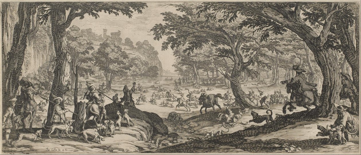 Polowanie na jelenie autorstwa Jacques Callot