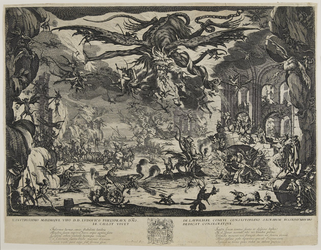 Kuszenie św. Antoniego, 1635 autorstwa Jacques Callot
