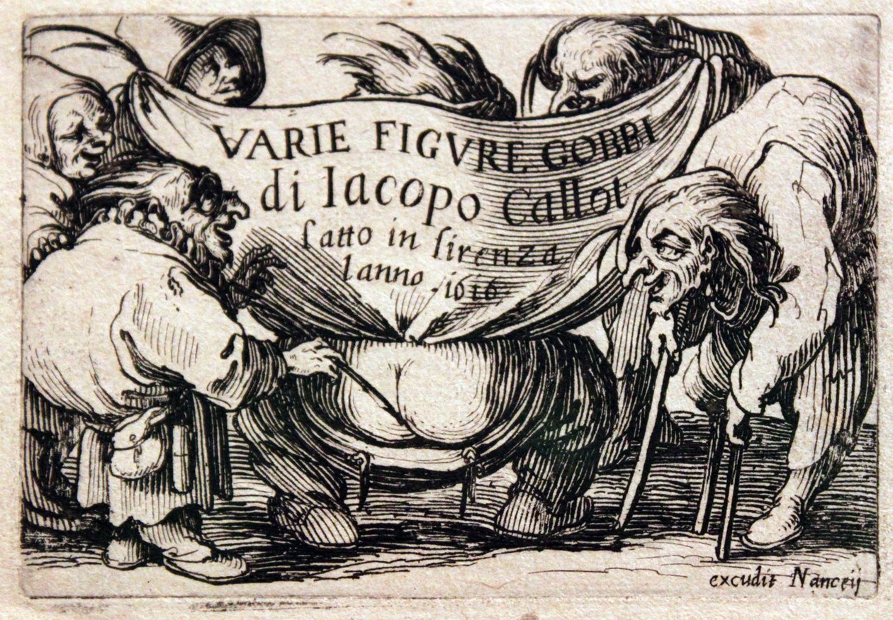 Różne figurki Gobbiego autorstwa Jacques Callot
