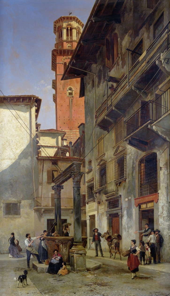 Via Mazzanti, Werona, 1880 autorstwa Jacques Carabain